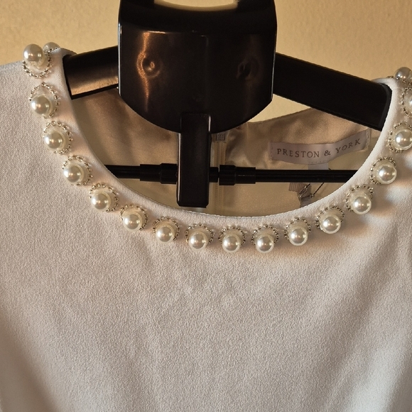 HOLIDAY SALE Preston & York Cream Dress with Pearl Details - Picture 3 of 6